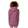 Alabama Crimson Tide Tartan Plaid Crimson White Women's Heavy Fleece Long Hoodie