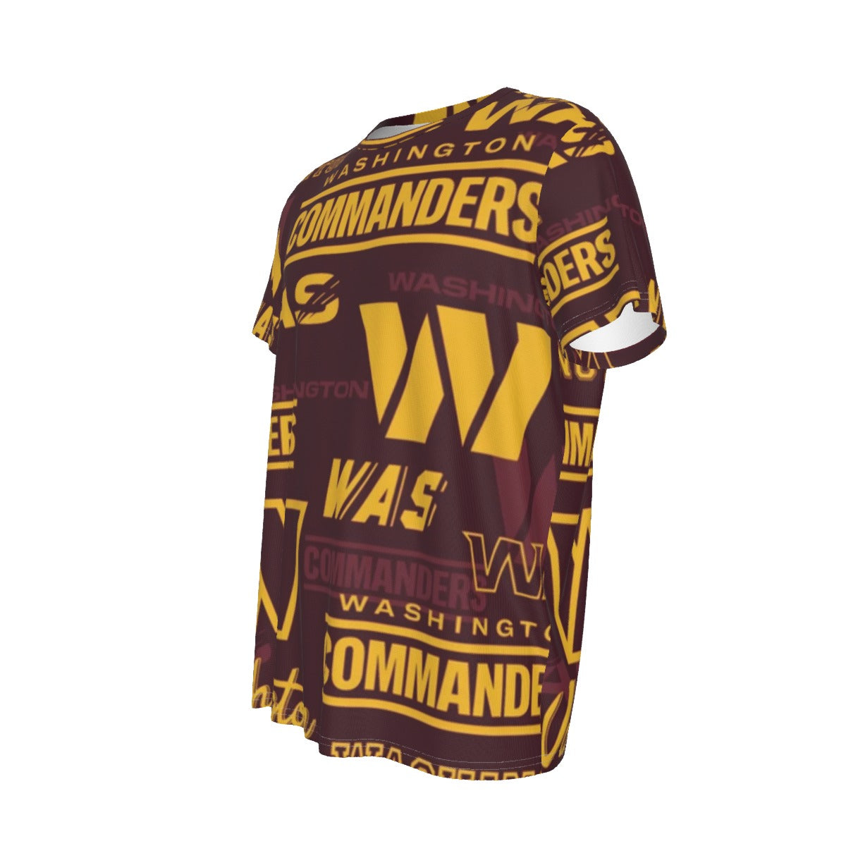washington-commanders-short-sleeve-t-shirt burgundy gold football outfit back view