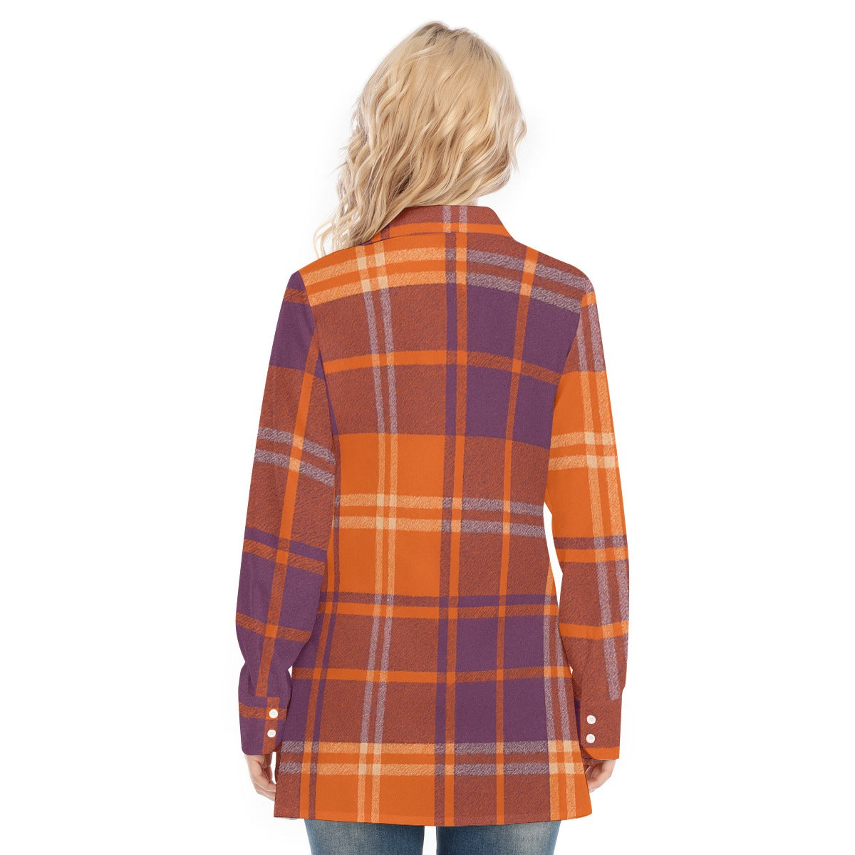 auburn tigers tartan plaid orange navy  women tartan plaid game day shirt