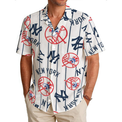 New York Yankees Men's Hawaiian Shirt|150GSM new york yankees baseball fan apparel game day outfit