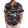 Baltimore Ravens  Men's Hawaiian Shirt|150GSM purple black football outfit back view