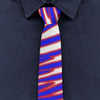 Dark Slate Gray Unisex Tie – Red Blue White Zebra Game Day Style