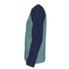 Dark Slate Gray San Antonio Texas TX Teal and Navy Long Sleeve Shirt Men Varsity Raglan Tee