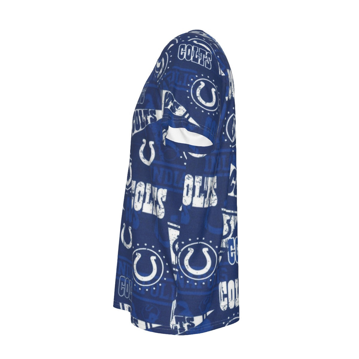 indianapolis-colts-mens-round-neck-short-sleeve-t-shirt blue white football outfit front view
