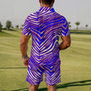 Dark Khaki Buffalo Zebra Football Men’s Polo Sportswear Set – Retro Game Day Streetwear