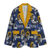 Los Angeles Football Blazer Men Blue Yellow Game Day Jacket Stylish Streetwear