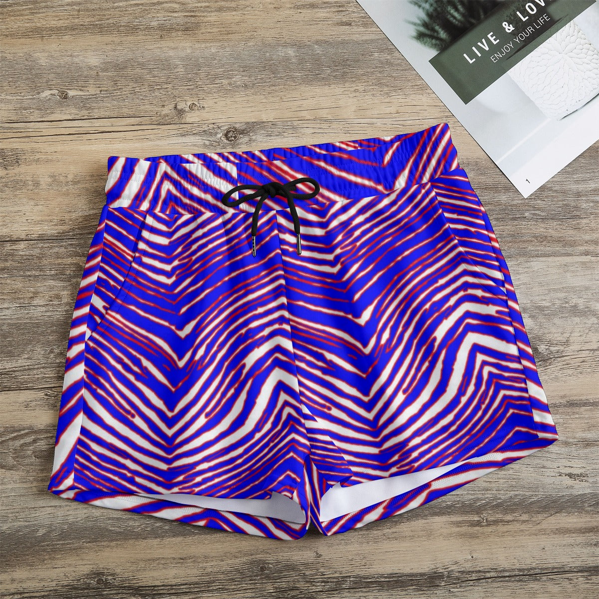 Buffalo Zebra Football Women’s Casual Shorts – Easy Game Day Summer Style – game day outfit, casual fan outfit, image 1.0