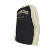 Dark Slate Gray San Antonio Texas Alamo City Black and Cream Long Sleeve Shirt Men Varsity Raglan Tee