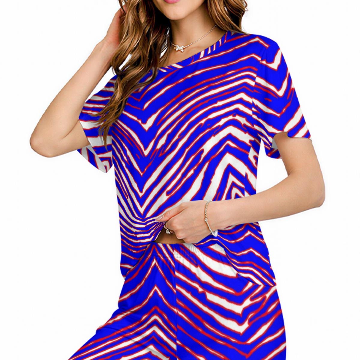 White Smoke Buffalo Zebra Football Women’s Loungewear Set – Zebra Game Day Streetwear Comfort