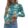 Miami Dolphins Women's Mesh T-shirt aqua orange football outfit back view