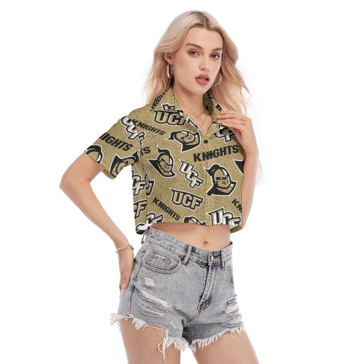 Central Florida - Knights Women's Cropped Shirt White varsity game day apparel