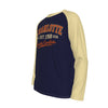 Midnight Blue Charlotte NC Est 1768 Long Sleeve Varsity Shirt – Navy Gold North Carolina Raglan