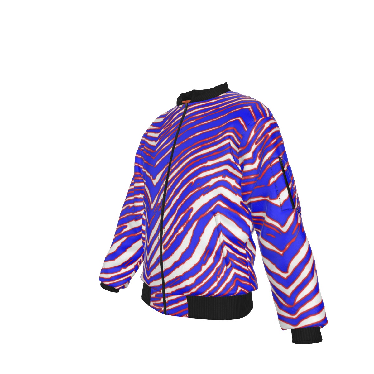 Buffalo football zebra bomber Jacket With Sleeve Pocket