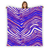 White Smoke Buffalo football Flannel Blanket – Red Blue White Zebra Game Day Style