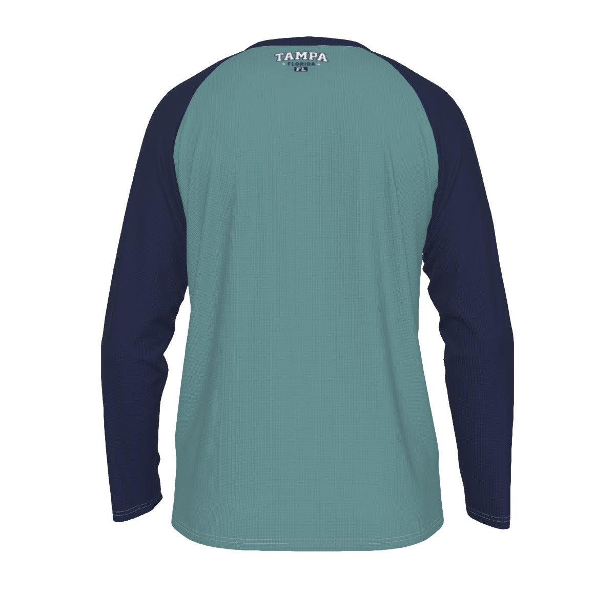 Slate Gray Tampa Florida FL Teal and Navy Long Sleeve Shirt Men Varsity Raglan Tee