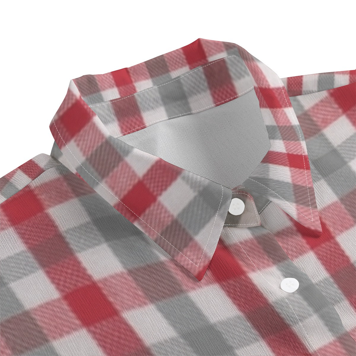 White Smoke Alabama Chiffon Shirt Women – Crimson Plaid Elbow Sleeve Football Top