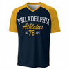 Navy Blue and Yellow Philadelphia T-Shirt – Varsity Athletics Graphic Tee for Fans and Streetwear – nfl fan apparel, casual fan outfit, image 1.0