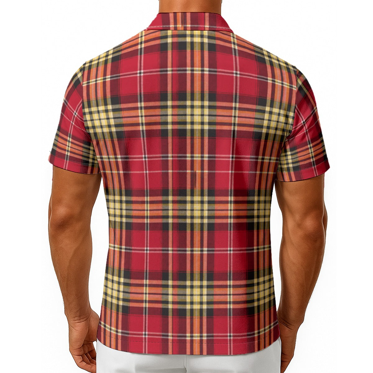 White Smoke San Francisco Football Plaid Men's Hawaiian Shirt With Button Closure