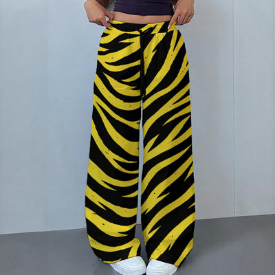 Pittsburgh Football Yellow Black Zebra Women's Casual Pants|230GSM – casual fan outfit, sportswear style, image 1.0