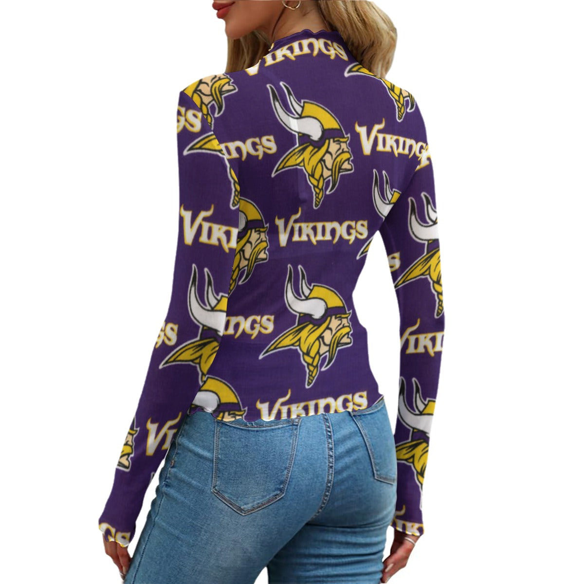 minnesota-vikings-womens-mesh-t-shirt purple gold football outfit detail