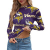 Minnesota Vikings Women's Mesh T-shirt purple gold football outfit back view