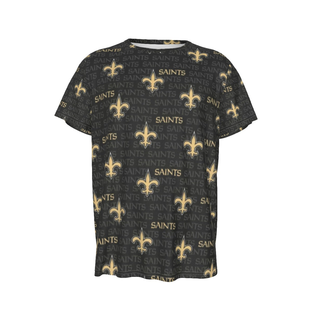 New Orleans Saints Short Sleeve T-Shirt black gold football back view streetwear style