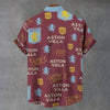 Aston Villa Men's Stand Collar Shirt|110GSM Imitation Flax