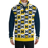White Smoke Michigan - Wolverines Men’s Casual Pullover Shirt With Half Zipper