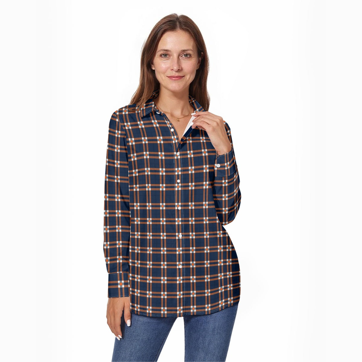 kansas jayhawks tartan plaid oversized button up women shirt illinois fighting illini tartan plaid oversized button up women shirt women's long sleeve shirt women tartan plaid game day fashion