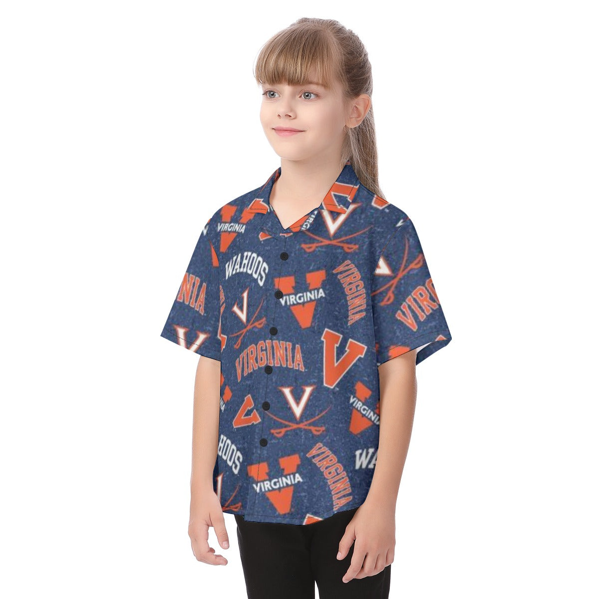 Virginia Cavaliers Kid's Hawaiian Vacation Shirt White sports streetwear apparel