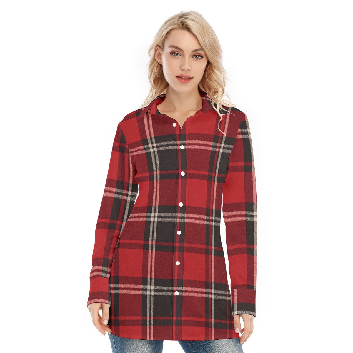 arkansas razorbacks red black tartan plaid women shirt
