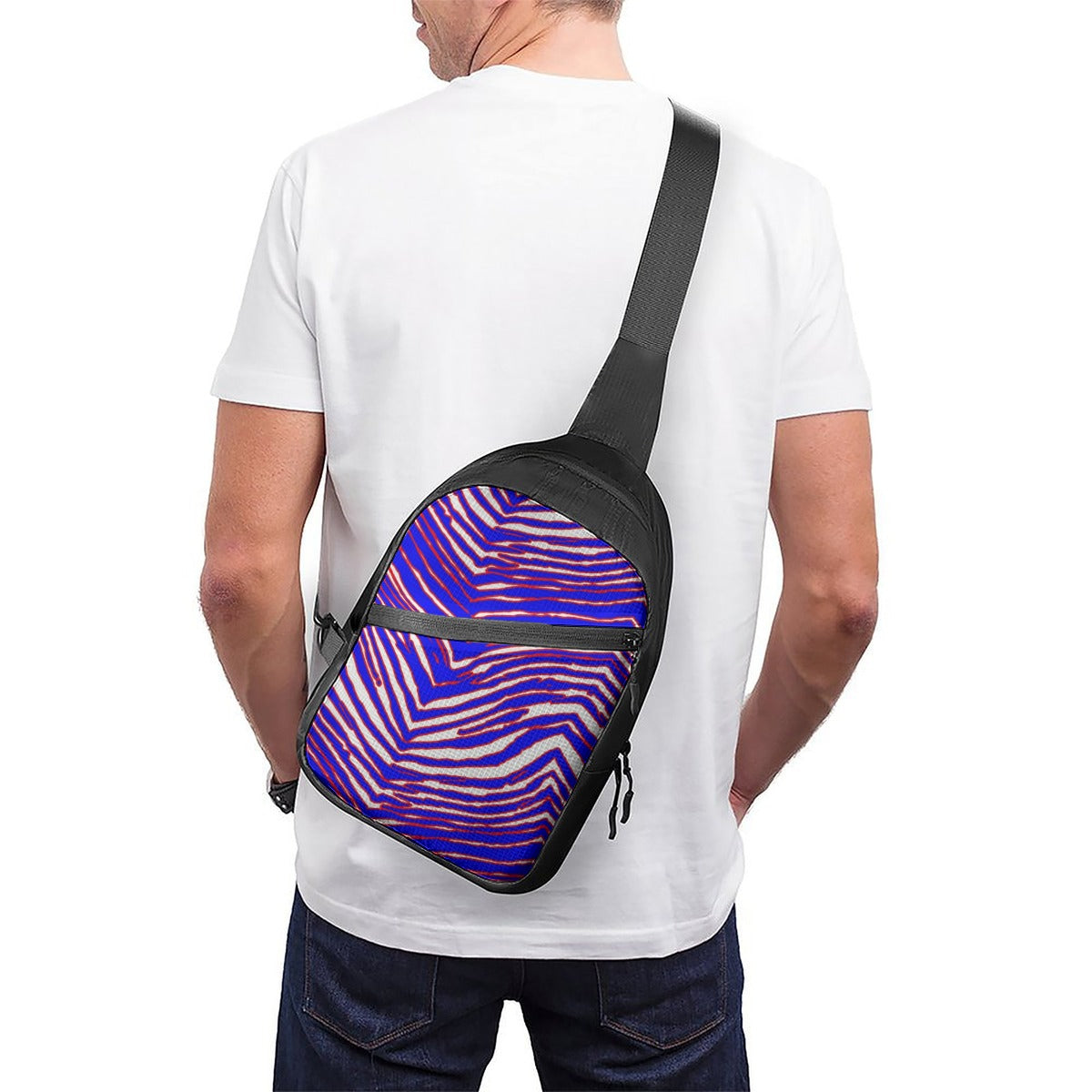 White Smoke Folding chest bag – Red Blue White Zebra Game Day Style
