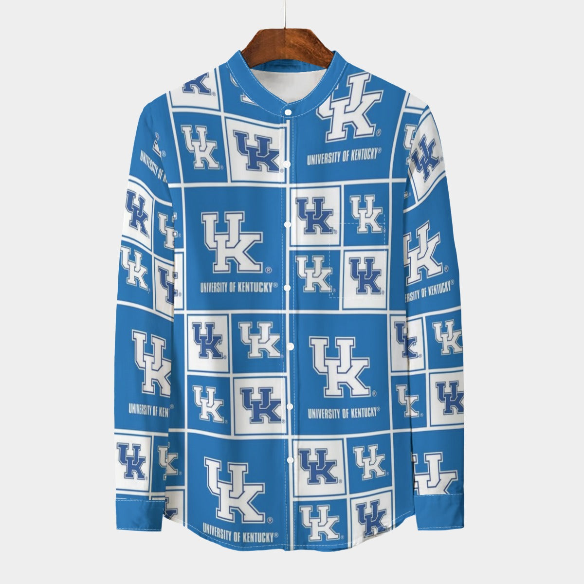 Kentucky Wildcats Stand Collar Shirt With Long Sleeve|110GSM Imitation Flax varsity sportswear product image 1.0