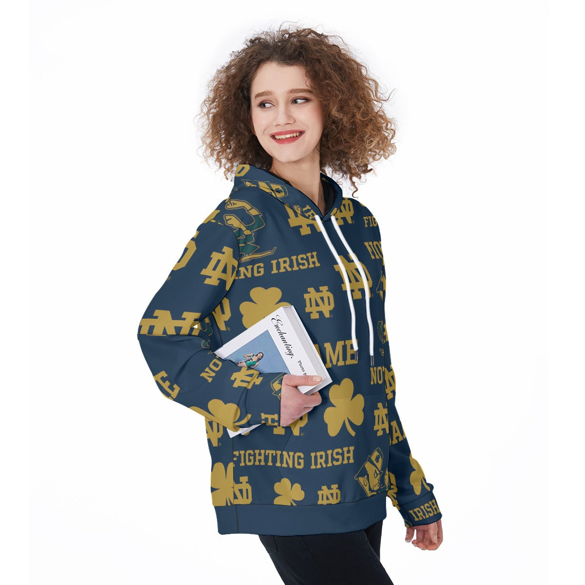 Notre Dame - Fighting Irish Women's Pullover Hoodie White varsity sports apparel