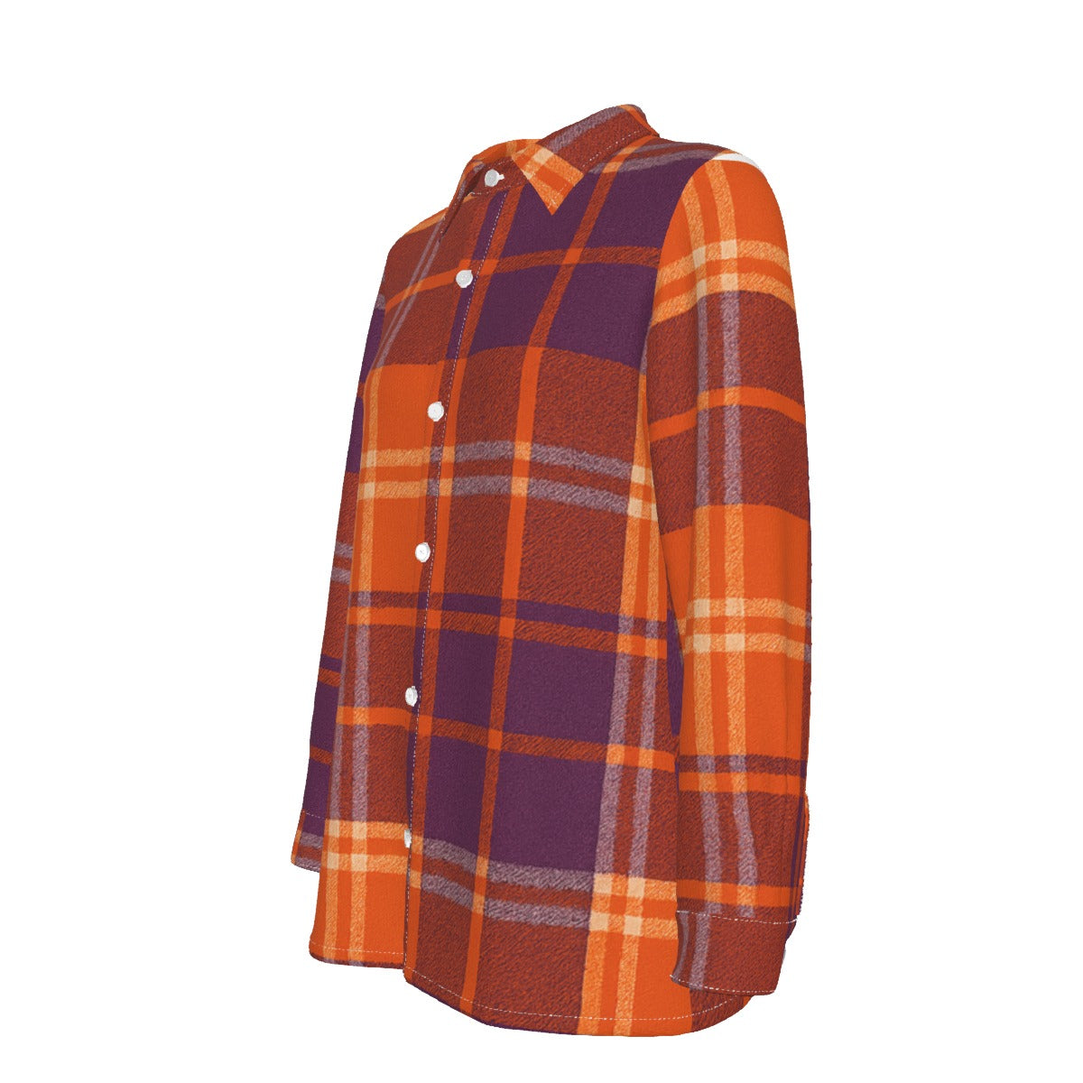 auburn tigers tartan plaid orange navy women's elastic-back shirt women tartan plaid game day shirt