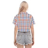 florida gators tartan plaid blue orange  women tartan plaid game day shirt