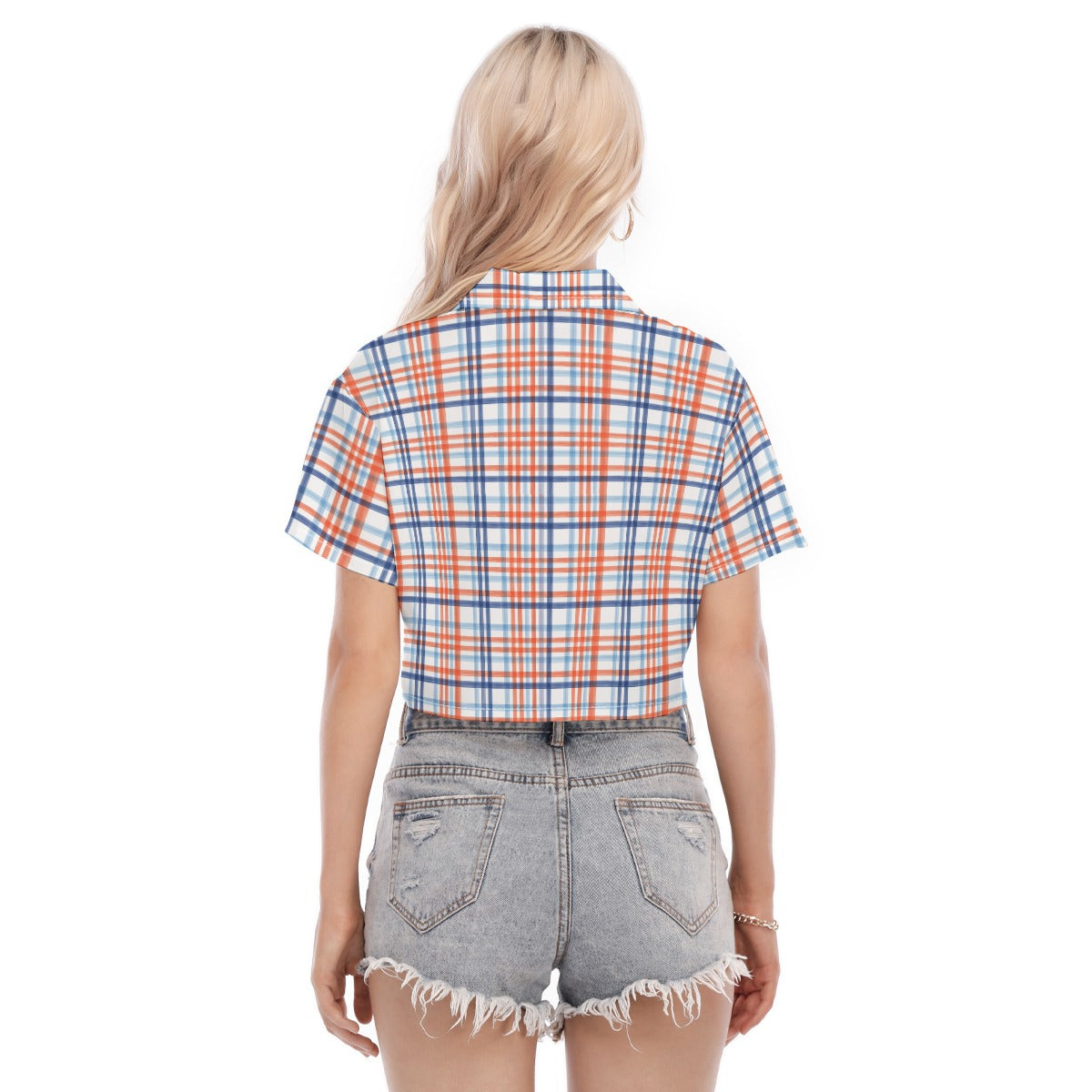 florida gators tartan plaid blue orange  women tartan plaid game day shirt