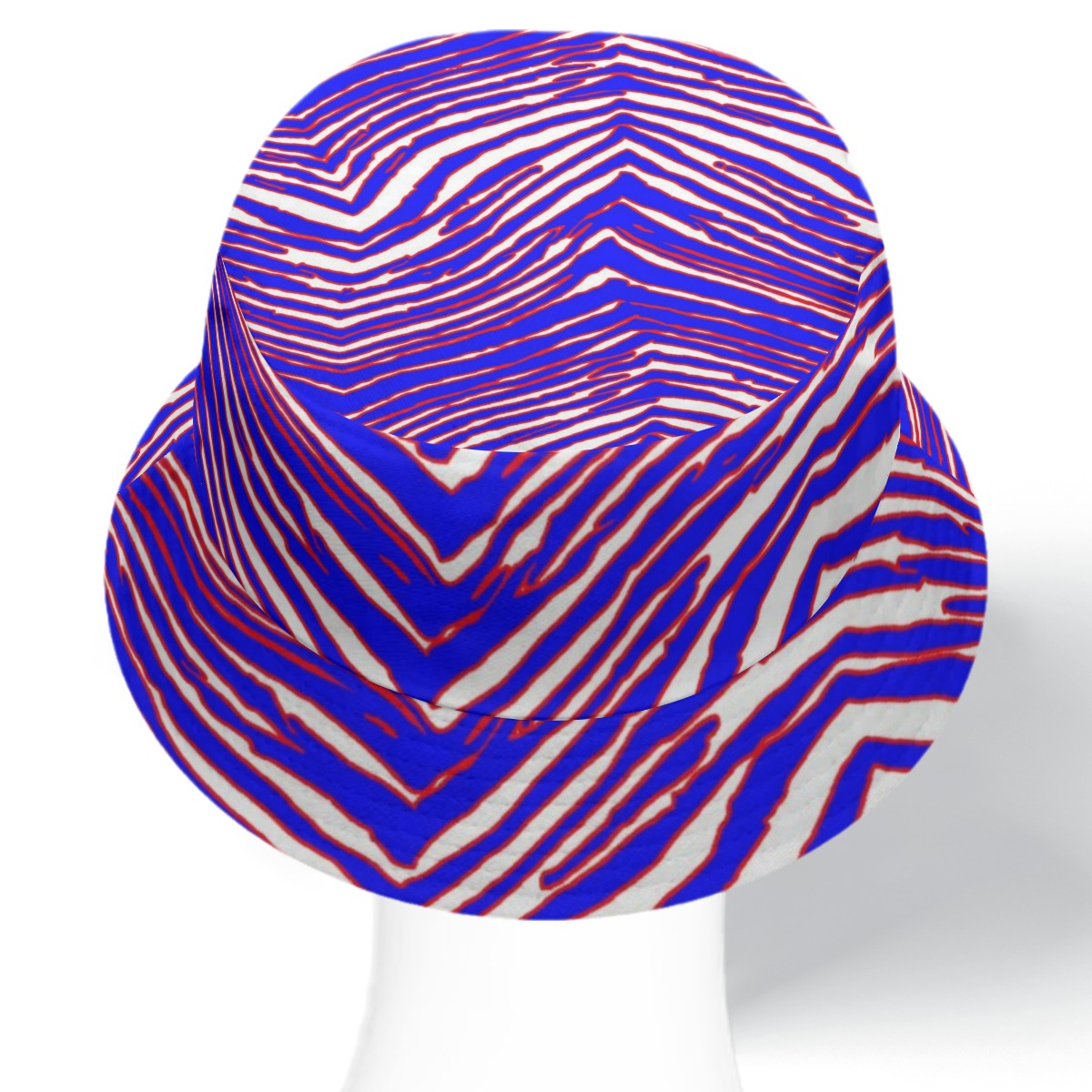 🟥🟦  Buffalo-Inspired  Bucket Hat  Retro Football Style Zebra Game Day Double-Side Printing