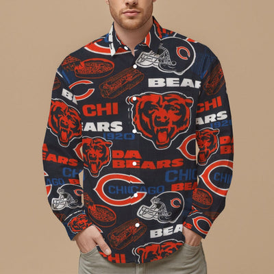 Chicago Bears Men's Slim Fit Long Sleeve Shirt – fan gear, casual fan outfit, image 873