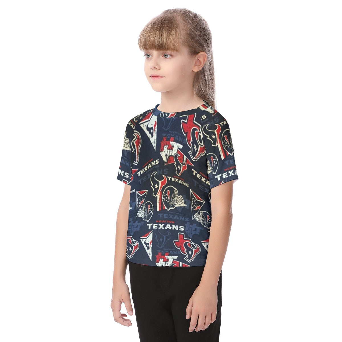 houston-texans-kids-t-shirt navy red football side view classic fit