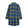 West Virginia Mountaineers Tartan Plaid Blue Gold Women's Chiffon Shirt With Elbow Sleeve