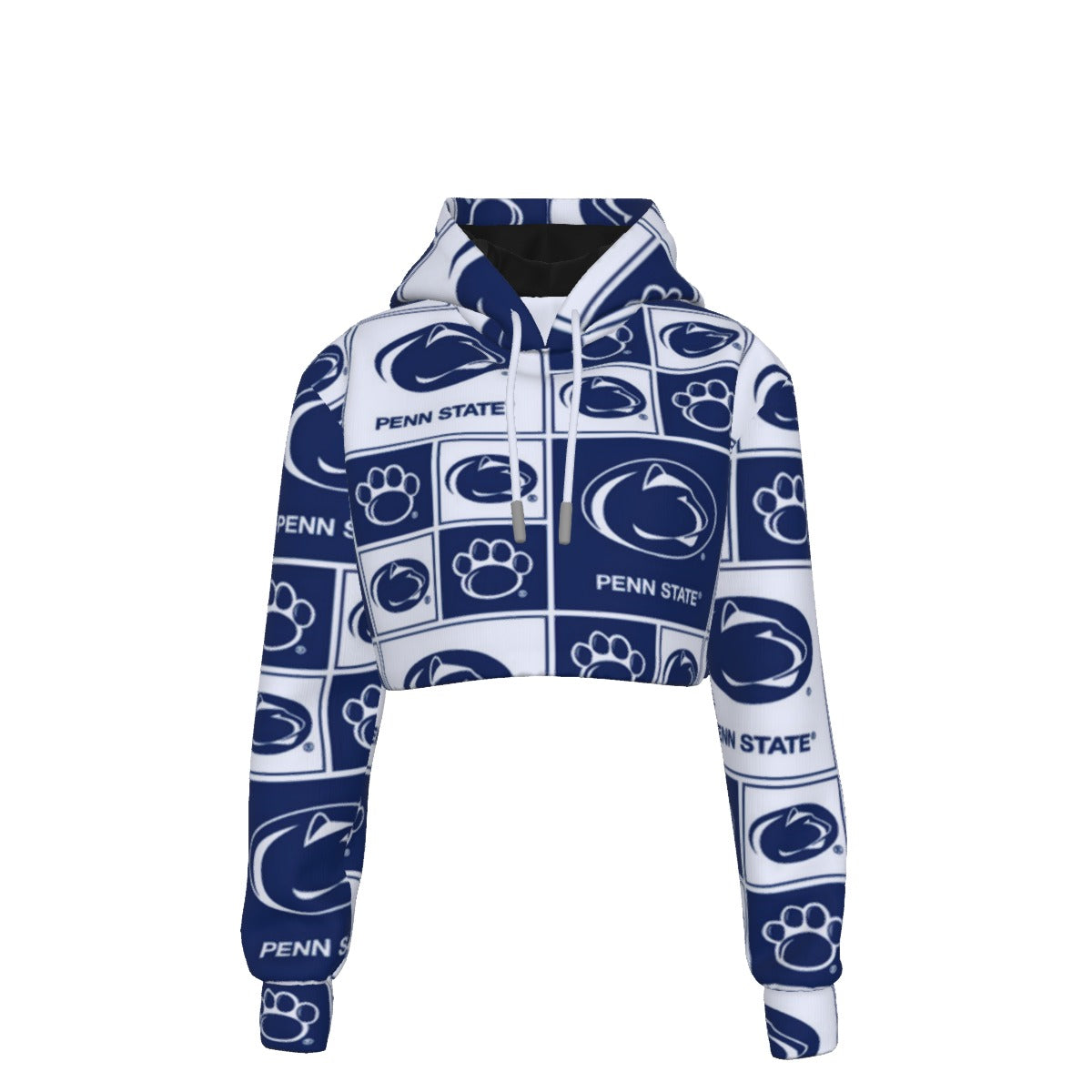 Penn State - Nittany Lions Women's Crop Top Hoodie White varsity sports apparel