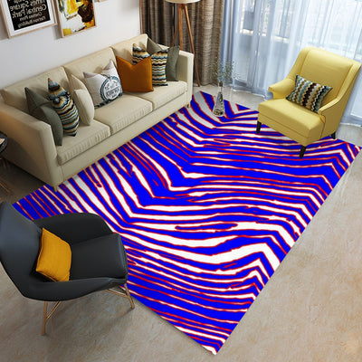 Buffalo football Foldable Rectangular Floor Mat – Red Blue White Zebra Game Day Style – casual fan outfit, sportswear style, image 1.0
