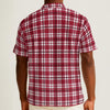 Antique White Alabama Football Hawaiian Shirt Men – Crimson Plaid Button Up 115GSM Cotton Poplin