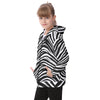 White Smoke Las Vegas Football Zebra Kid's Heavy Fleece Zip Up Hoodie – Black and White Game Day Streetwear