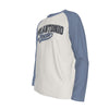 White Smoke San Antonio Texas Cream and Blue Long Sleeve Shirt Men Vintage Script Raglan Tee