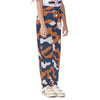 White Smoke Chicago Football Kids Camo Casual Pants – Navy Orange Game Day Youth Sweatpants