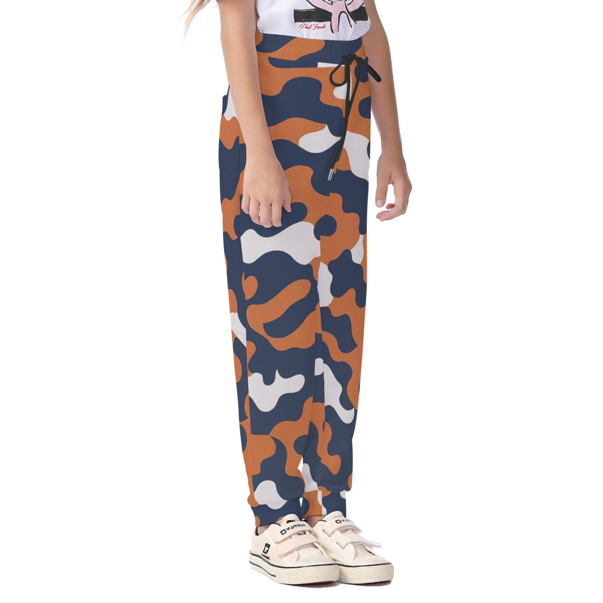 Chicago Football Kids Camo Casual Pants – Navy Orange Game Day Youth Sweatpants