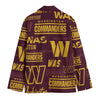 Washington Football Blazer Burgundy Gold Game Day Jacket