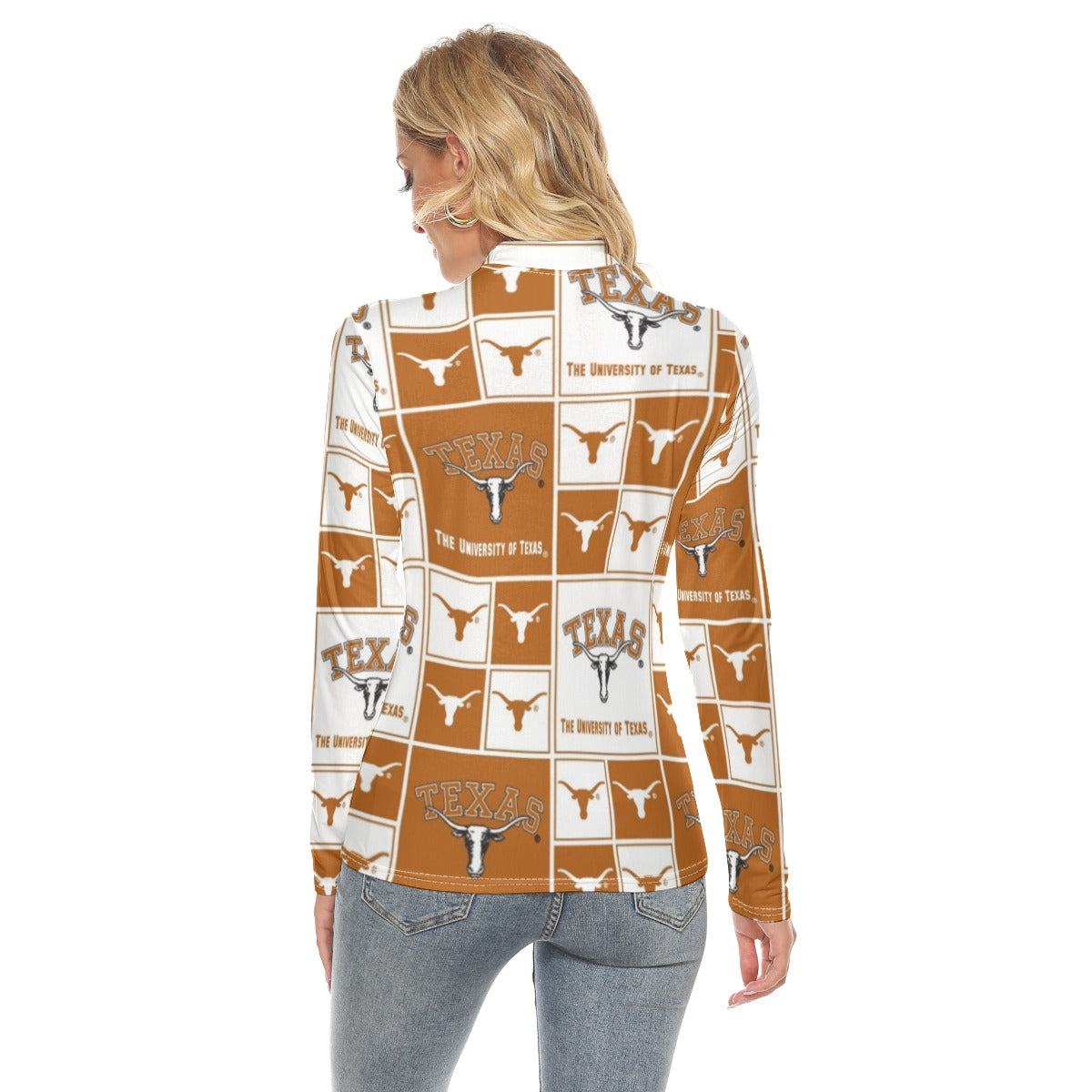 Texas at Austin - Longhorns Women's Stretchable Turtleneck Top White varsity sports apparel